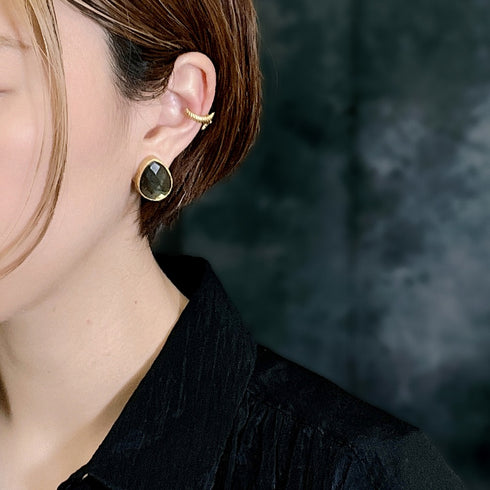 イヤリング 天然石 ティアドロップ アンリファインド ANTICO AER012