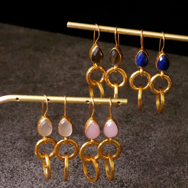 ナノッタ ピアス アクアカルセドニー AER013-ER043-AQUACH