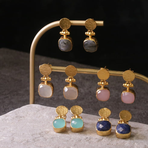 ナノッタ ピアス アクアカルセドニー AER014-ER049-AQUACH