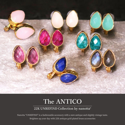 イヤリング 天然石 ティアドロップ アンリファインド ANTICO AER015