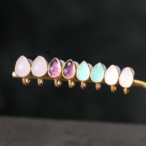 イヤリング 天然石 ティアドロップ アンリファインド ANTICO AER015