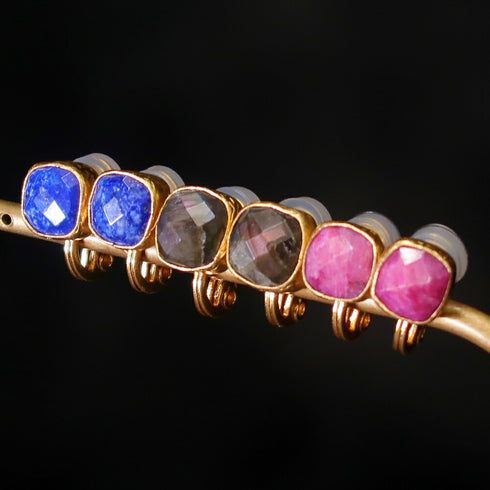 イヤリング 天然石 スクエア アンリファインド ANTICO AER026