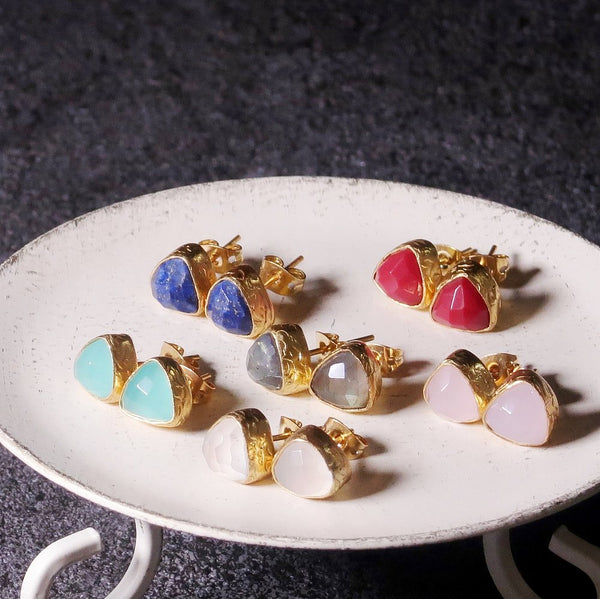 ナノッタ ピアス アクアカルセドニー AER027-ER052-AQUACH