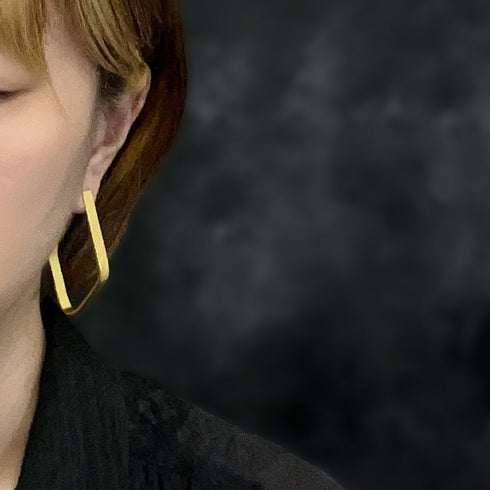 ピアス スクエア スタッド フープ ひし形 ANTICO AER037