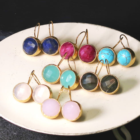 ナノッタ ピアス アクアカルセドニー AER041-ER019-AQUACH