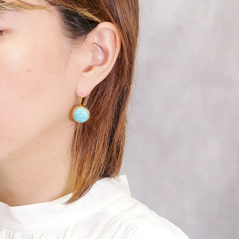 ピアス 天然石 ラウンド フック アンリファインド ANTICO AER041