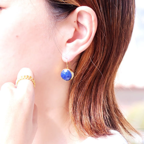 ピアス 天然石 ラウンド フック アンリファインド ANTICO AER041