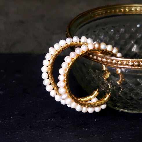 ピアス 天然石 パール スタッド フープ アンリファインド ANTICO AER044