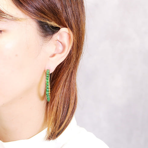 ピアス 天然石 スタッド フープ アンリファインド ANTICO AER045