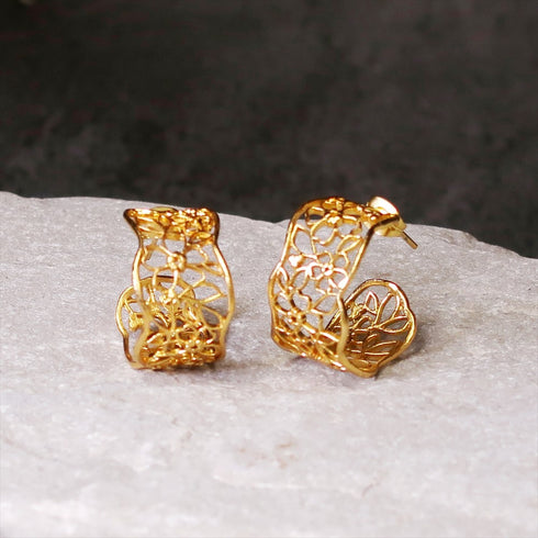 ピアス スタッド フープ 透かし 花 ANTICO AER046