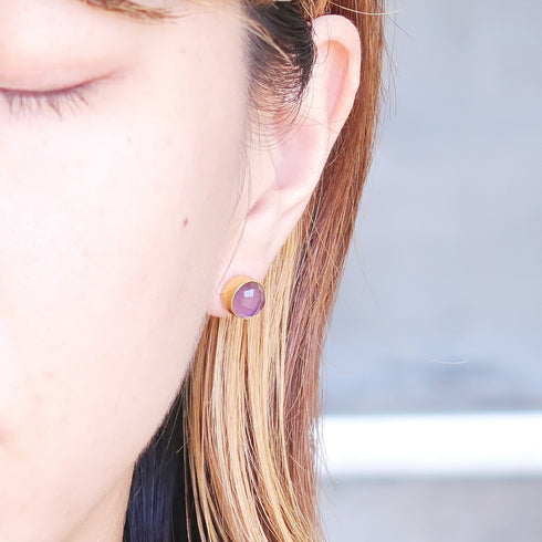 ピアス 天然石 ラウンド スタッド アンリファインド ANTICO AER048