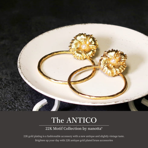 ピアス パール ラウンド スタッド サークル 花 ANTICO AER051