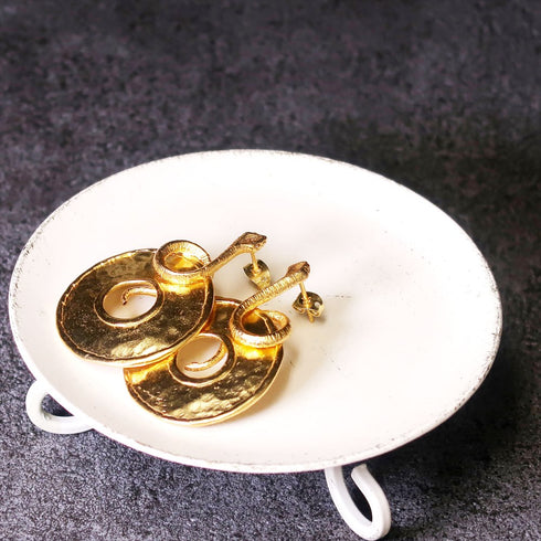 ピアス ラウンド スタッド サークル プレート スネーク 蛇 ANTICO AER058