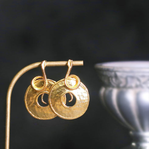 ピアス ラウンド スタッド サークル プレート スネーク 蛇 ANTICO AER058