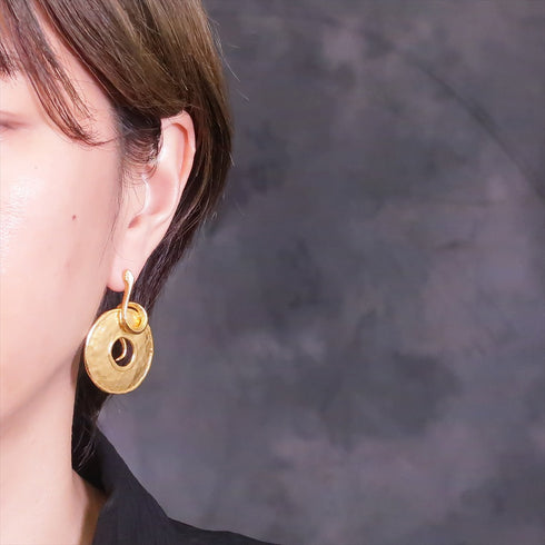 ピアス ラウンド スタッド サークル プレート スネーク 蛇 ANTICO AER058