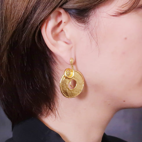 ピアス ラウンド スタッド サークル プレート スネーク 蛇 ANTICO AER058