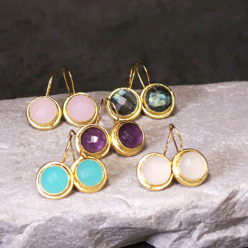 ピアス 天然石 ラウンド フック アンリファインド ANTICO AER060