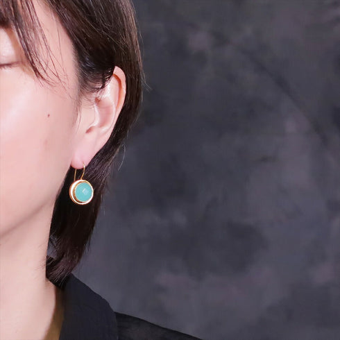 ピアス 天然石 ラウンド フック アンリファインド ANTICO AER060