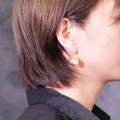 ピアス 天然石 ラウンド フック アンリファインド ANTICO AER060