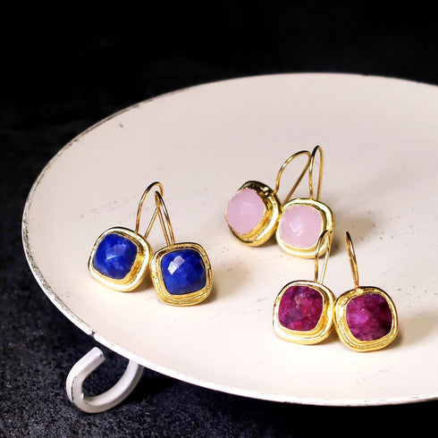 ピアス 天然石 スクエア フック アンリファインド ANTICO AER061