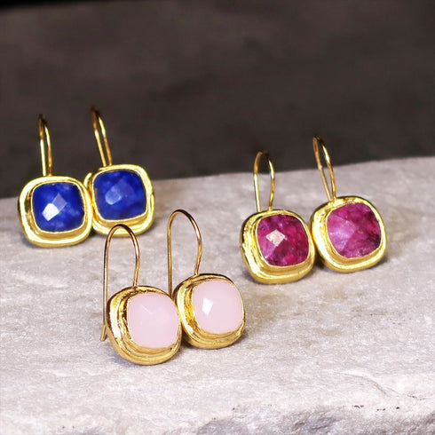 ピアス 天然石 スクエア フック アンリファインド ANTICO AER061