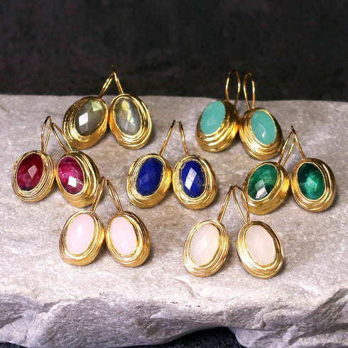 ナノッタ ピアス アクアカルセドニー AER062-ER029-AQUACH