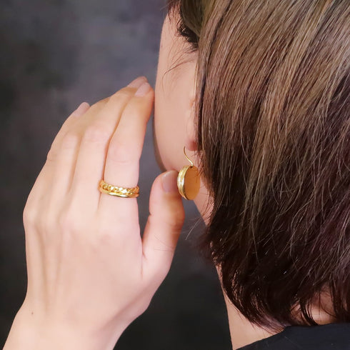 ピアス 天然石 オーバル フック アンリファインド ANTICO AER062