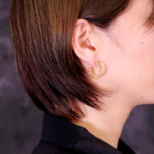 ピアス スタッド フープ レース 透かし ANTICO AER063