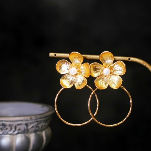 ナノッタ ピアス 淡水パール フラワー GD AER064-ER162-FPEARL