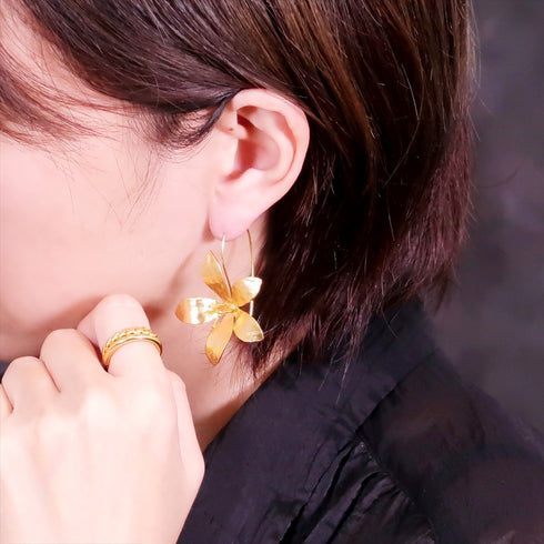 ピアス フック 花 ANTICO AER067