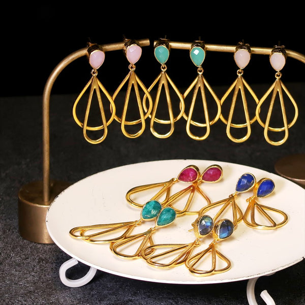 ナノッタ ピアス アクアカルセドニー AER072-ER105-AQUACH