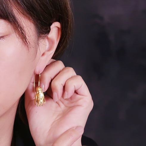 ピアス フック 花 つぼみ ANTICO AER074