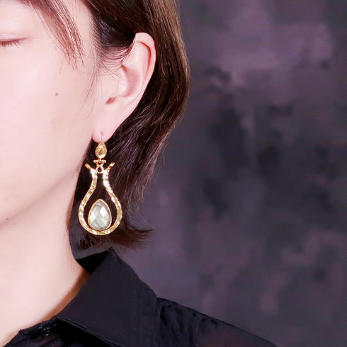 ピアス 天然石 ティアドロップ フック アンリファインド ANTICO AER076