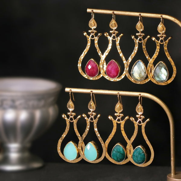 ナノッタ ピアス アクアカルセドニー AER076-ER031-AQUACH