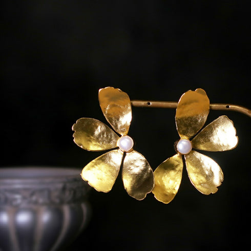 ナノッタ ピアス 淡水パール フラワー GD AER080-ER311-FPEARL