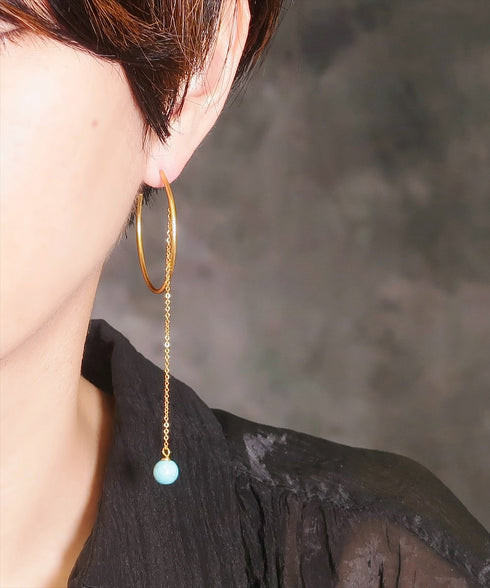 ピアス 天然石 パール スタッド フープ チェーン アンリファインド ANTICO AER091