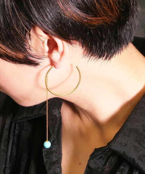 ピアス 天然石 パール スタッド フープ チェーン アンリファインド ANTICO AER091