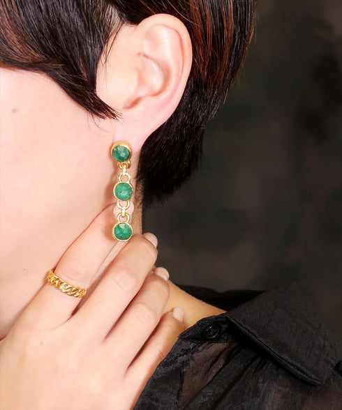 ピアス 天然石 ラウンド スタッド アンリファインド ANTICO AER093