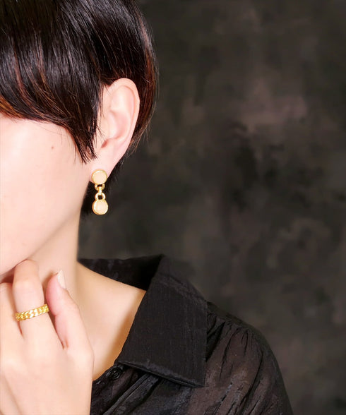 ピアス 天然石 ラウンド スタッド アンリファインド ANTICO AER094