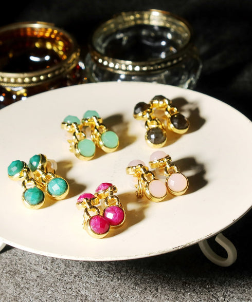 イヤリング 天然石 ラウンド アンリファインド ANTICO AER096