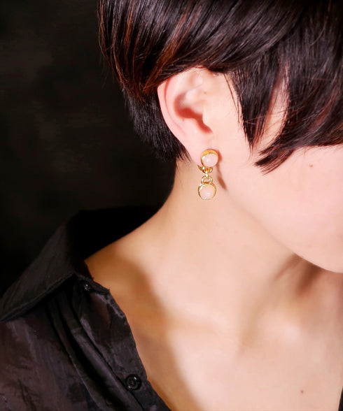 イヤリング 天然石 ラウンド アンリファインド ANTICO AER096