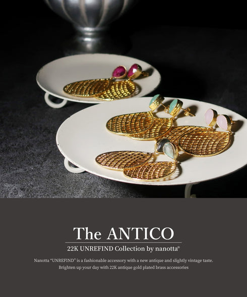 ピアス 天然石 ティアドロップ スタッド レース アンリファインド ANTICO AER099