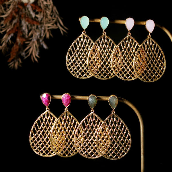 ナノッタ ピアス アクアカルセドニー AER099-ER336-AQUACH