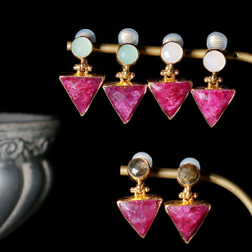 ナノッタ イヤリング アクアカルセドニー・ルビー AER103-EY013-AQURUB