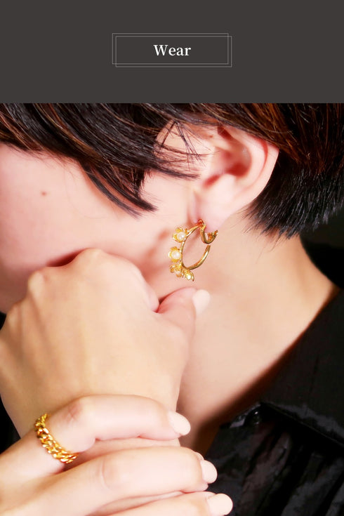 イヤリング パール 花 ANTICO AER108