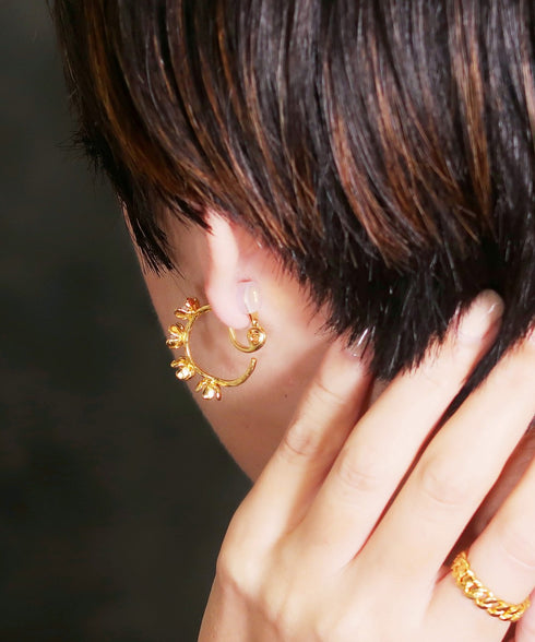 イヤリング パール 花 ANTICO AER108