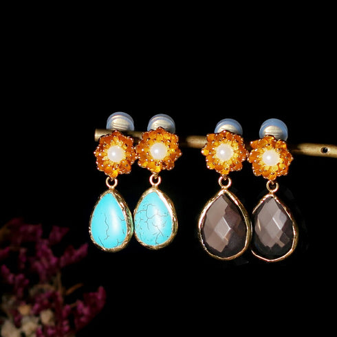 ナノッタ イヤリング スモーキークォーツ マジョルカパール AER110-EY147-SMOKYQ