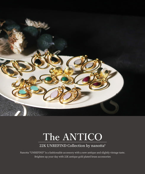 イヤリング 天然石 ティアドロップ アンリファインド ANTICO AER111