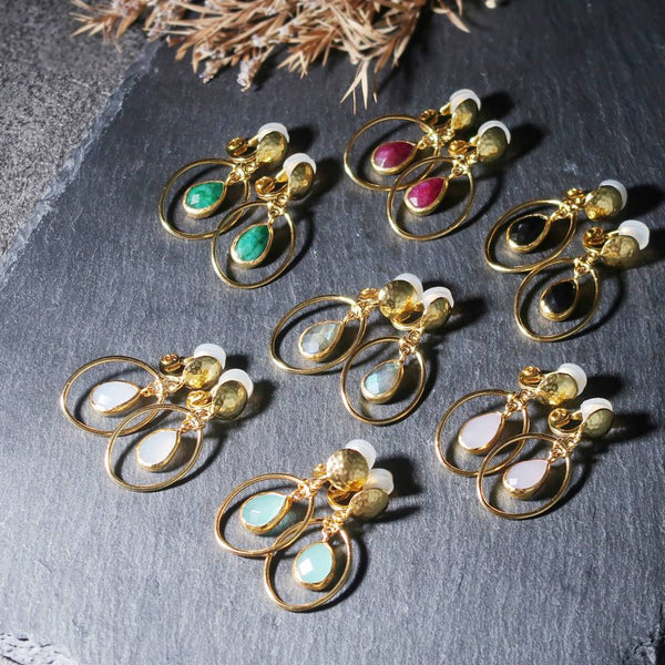 ナノッタ イヤリング アクアカルセドニー AER111-AQUACH