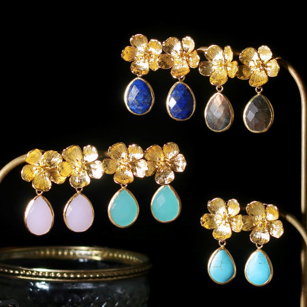 ナノッタ ピアス アクアカルセドニー AER114-ER088-AQUACH